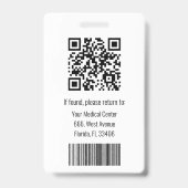 Badge Professionnels de la santé personnalisés (Dos)