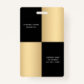 Badge Profil d'or noir photo entreprise (Dos)