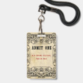 Badge Programme démodé de fantaisie de billet (Avant avec lanière)