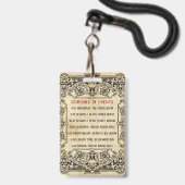 Badge Programme démodé de fantaisie de billet (Arrière avec lanière)