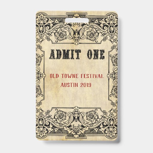 Badge Programme démodé de fantaisie de billet (Avant)