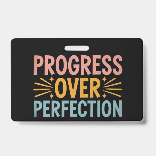 Badge Progrès de l'enseignant plutôt que la perfection p (Avant)