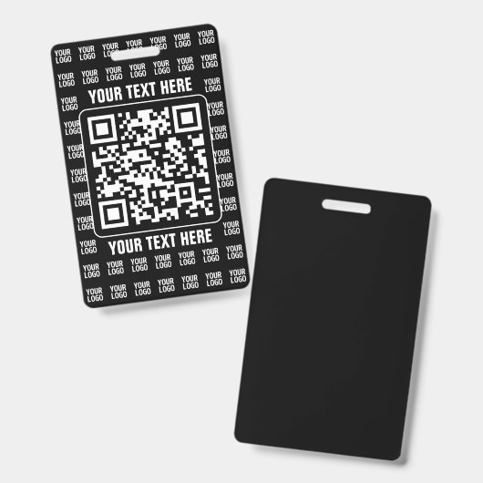 Badge Promotional QR code (editable) plus Logo Pattern (Front & Back)
