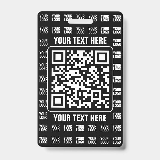 Badge Promotional QR code (editable) plus Logo Pattern (Front)