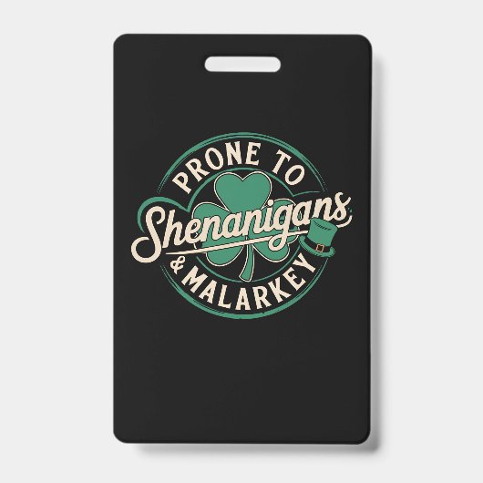 Badge Prone à la farce et au baratin de la Saint-Patrick (Avant)