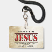Badge Propriété de Jésus (Face avec cordon)