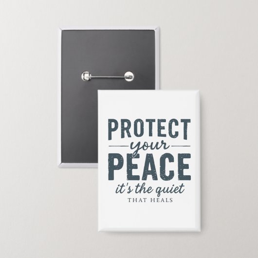 Badge Protect Your Peace: Quiet Healing Typography (Recto/Verso)