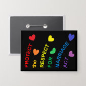 Badge PROTÉGER le respect pour le mariage Loi Arc-en-cie (Recto/Verso)