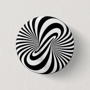 Badge - Psychedelic Art B/W Ronde Button 3,2 Cm