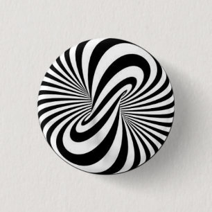 Badge - Psychedelische Kunst Z/W Ronde Button 3,2 Cm