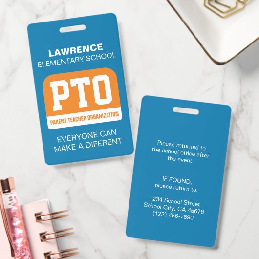 Badge PTA/PTO de l'école (Bureau)