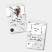 Badge public notaire de l'état du Nevada avec code (Recto et verso)