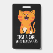 Badge Pullover Just a Girl qui aime les chats (Arrière)