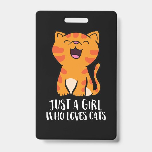 Badge Pullover Just a Girl qui aime les chats (Avant)