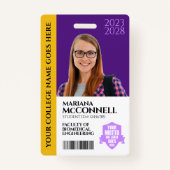 Badge Purple Gold School College University - ID étudian (Devant)