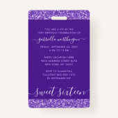 Badge Purple Sweet 16 Invitation VIP Pass (Dos)