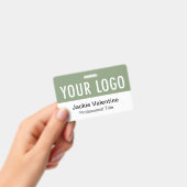 Badge PVC Vert Sauge Horizontal Étiquette de Nom d (Manuel / portable)