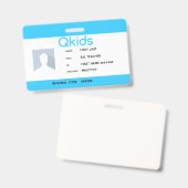 Badge QKids ESL ID de l'enseignant (Avant & arrière)