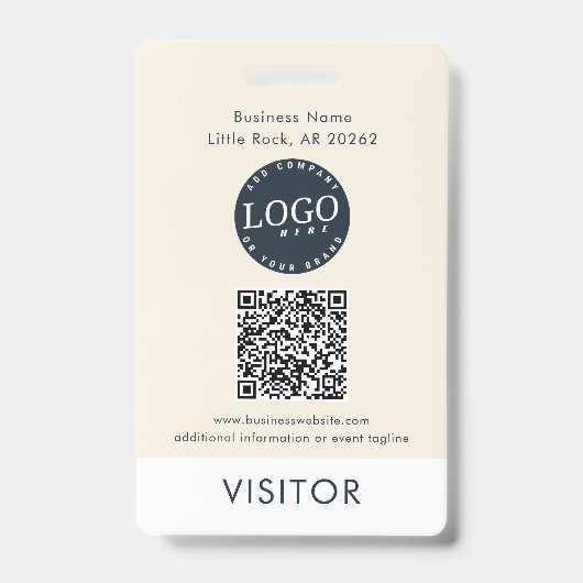 Badge QR Code Business Logo Visitor ID Modern (Avant)