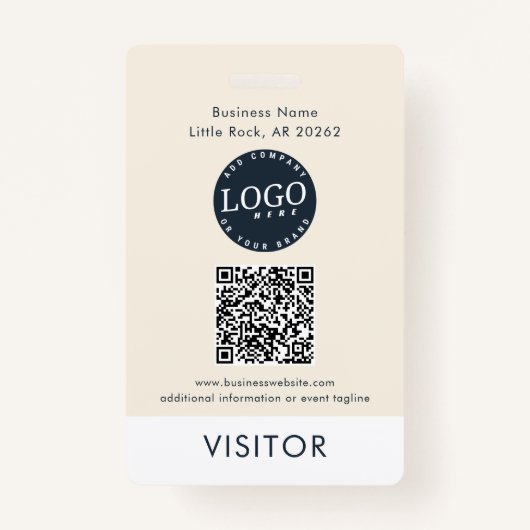 Badge QR Code Business Logo Visitor ID Modern (Devant)