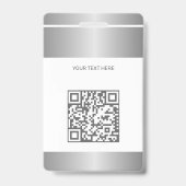 Badge QR code company logo employee photo silver ID (Back)