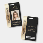 Badge QR Code de la photo d'identité de l'employé Votre  (Avant & arrière)