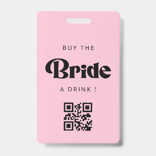 Badge QR Code Offrez un Verre à la Mariée