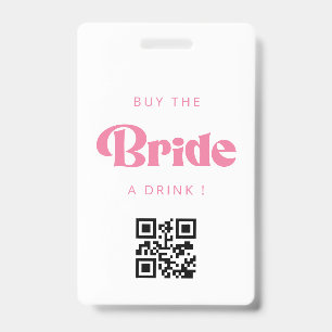 Badge QR Code Offrez un Verre à la Mariée