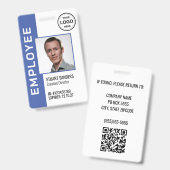 Badge QR Code Periwinkle Logo de l'entreprise Photo Empl (Recto et verso)