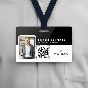 Badge QR Code Professionnel d'Identité d'Employé d