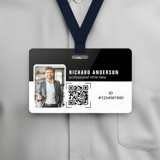 Badge QR Code Professionnel d'Identité d'Employé d