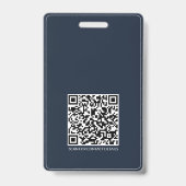 Badge QR Code Smart Contact • ID professionnelle bleue p (Arrière)