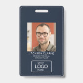 Badge QR Code Smart Contact • ID professionnelle bleue p (Avant)