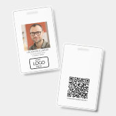 Badge QR Code Smart Contact • Identité d'entreprise (Avant & arrière)
