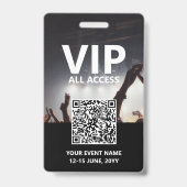 Badge Qr Code VIP All Access Pass Événement personnalisé (Dos)