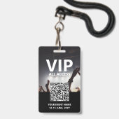 Badge Qr Code VIP All Access Pass Événement personnalisé (Dos avec cordon)