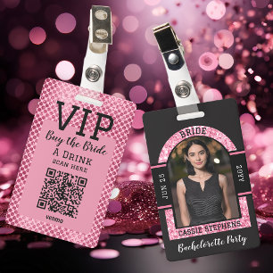 Badge QR Code VIP Mariée Offrez un verre à la mari