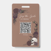 Badge QR Crâne Brun Paie pour la Boisson de la Mar (Avant)