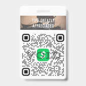 Badge QR pour pourboire sans espèces avec logo per (Avant)