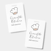 Badge Queen of the kitchen chef cooking add name crown  (Front & Back)