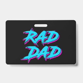 Badge Rad Papa Retro 80's