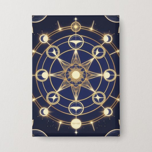 Badge Radiance Divine – Mandala Doré de l'Éveil (Recto)