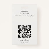 Badge Raffinée Beige Gold Feather Mobile Notaire QR Phot (Dos)