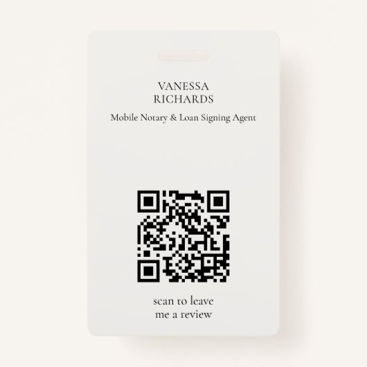 Badge Raffinée Beige Gold Feather Mobile Notaire QR Phot (Dos)