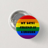 Badge RAINBOW MEILLEUR AMI EST UNICORN (Devant & derrière)