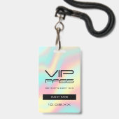Badge Rainbow Pastel Sweet 16th VIP Pass Lanyard (Face avec cordon)