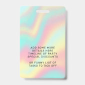 Badge Rainbow Pastel Sweet 16th VIP Pass Lanyard (Dos)