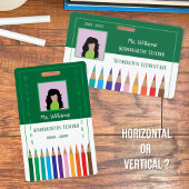 Badge Rainbow Pencils Kindergarten Enseignant Insigne ve