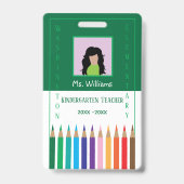 Badge Rainbow Pencils Kindergarten Insigne d'identité de (Face)