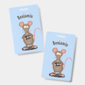 Badge Rat drôle avec dessin animé de la caméra (Avant & arrière)
